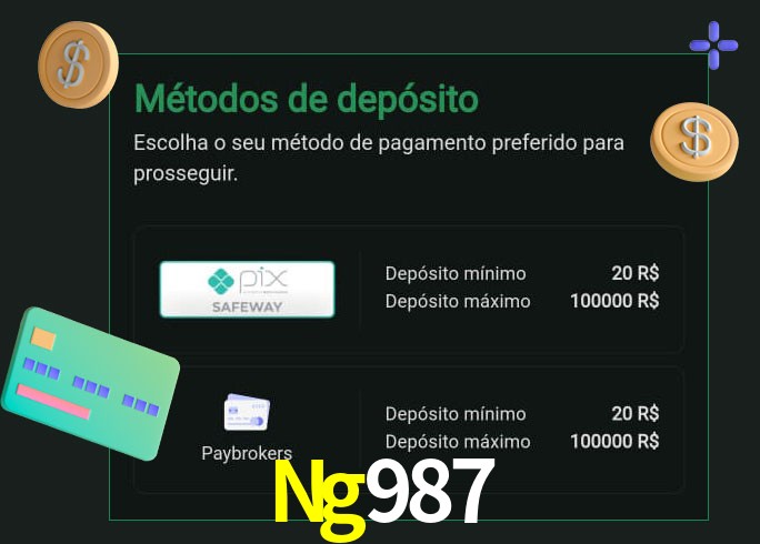 O cassino Ng987 oferece uma grande variedade de métodos de pagamento